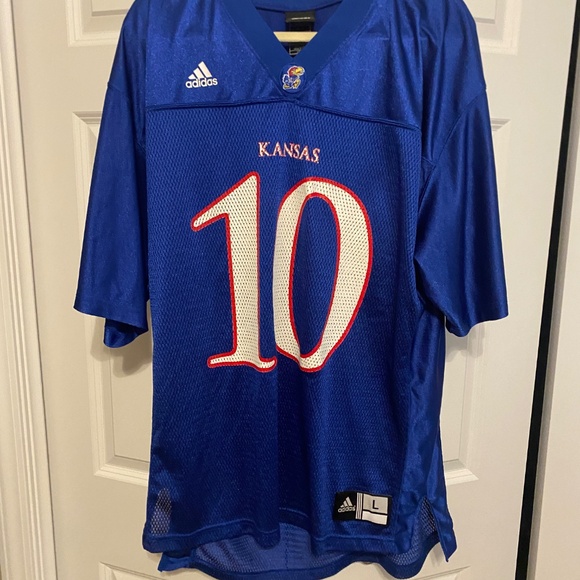 University of Kansas Adidas Pullover Football Jersery #10 - Picture 1 of 16